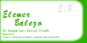 elemer balczo business card