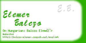 elemer balczo business card